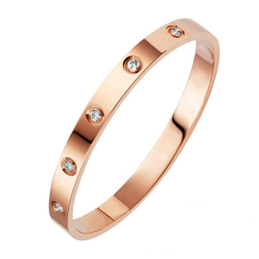 FINET LUXE ARMBÅND MED ZIRKONIA I ROSA GULL